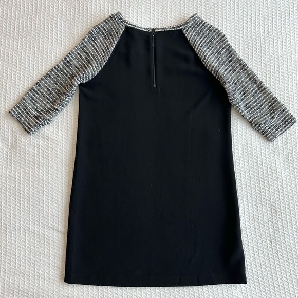 NWT LOFT black and gray raglan striped sleeves shift dress - Picture 7 of 8